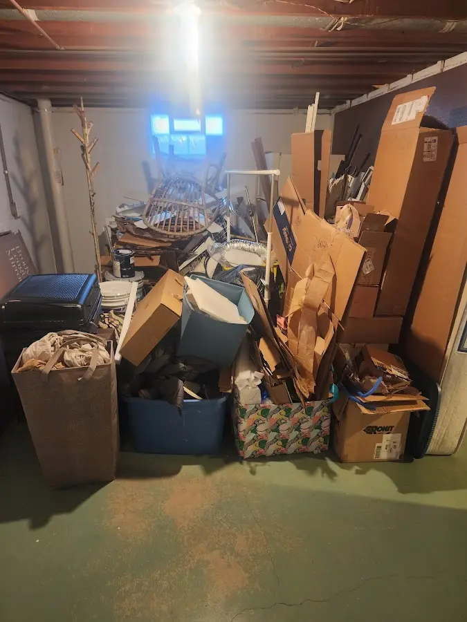 Roll-off dumpster container at job site for 2 Yard Dumpster Rental in North Catasauqua